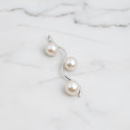 River Flow Sterling Silver Pendant With Three Freshwater Pearls - Terciany 
