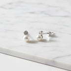 Tiny 3mm pearl drop earrings - Terciany 