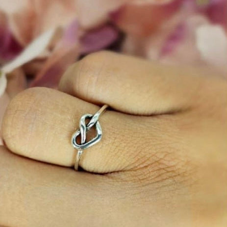 Sterling Silver Heart Knot Ring