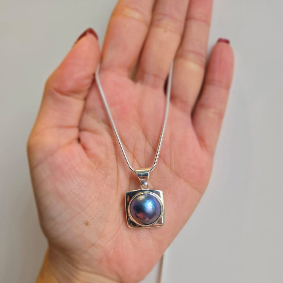 Blue Mabe Pearl Pendant