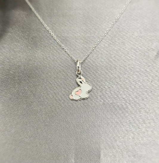 Children rabbit charm necklace