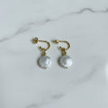 Stunning Gold Plated On Sterling Silver Pretty Woman Earrings With Beautiful Coin Pearl Attachments - Terciany 