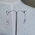 Beautyfull 26mm Drops With Cubic Zirconia Pavé And Rectangular Stone - Terciany 