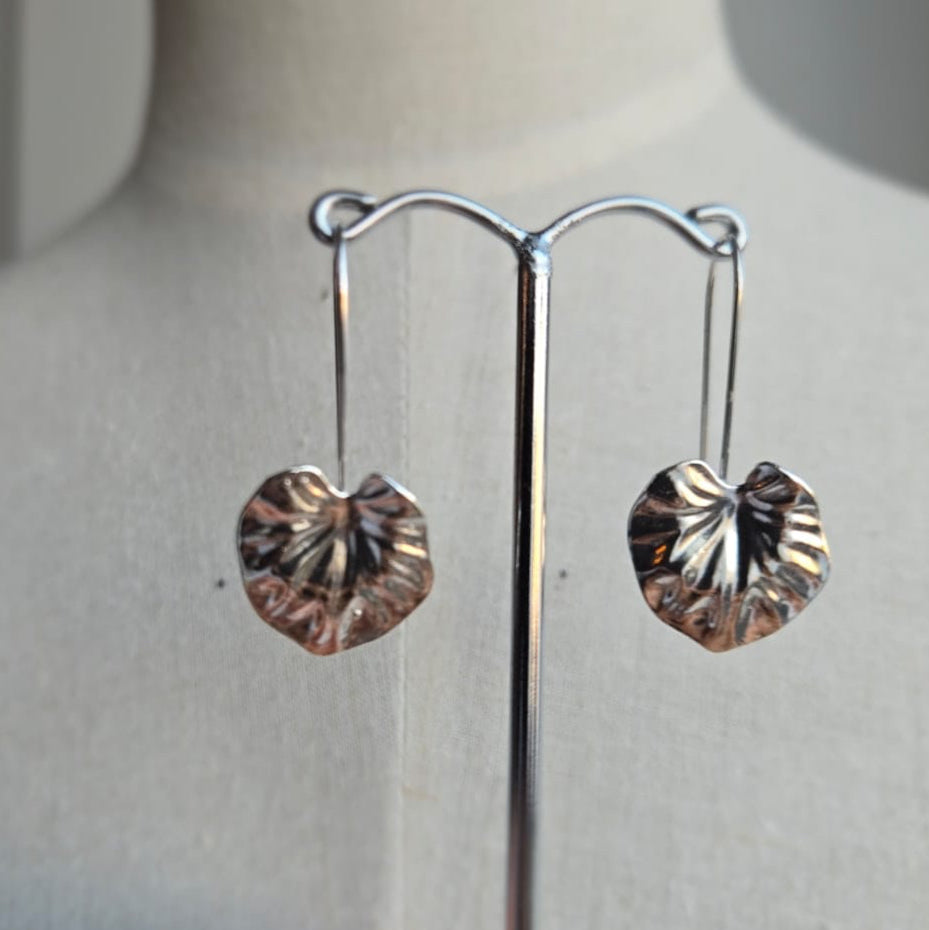 Large Viola Leave Drop Earrings