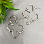 55 mm Sterling Silver Flower Hoop Earrings - Terciany 