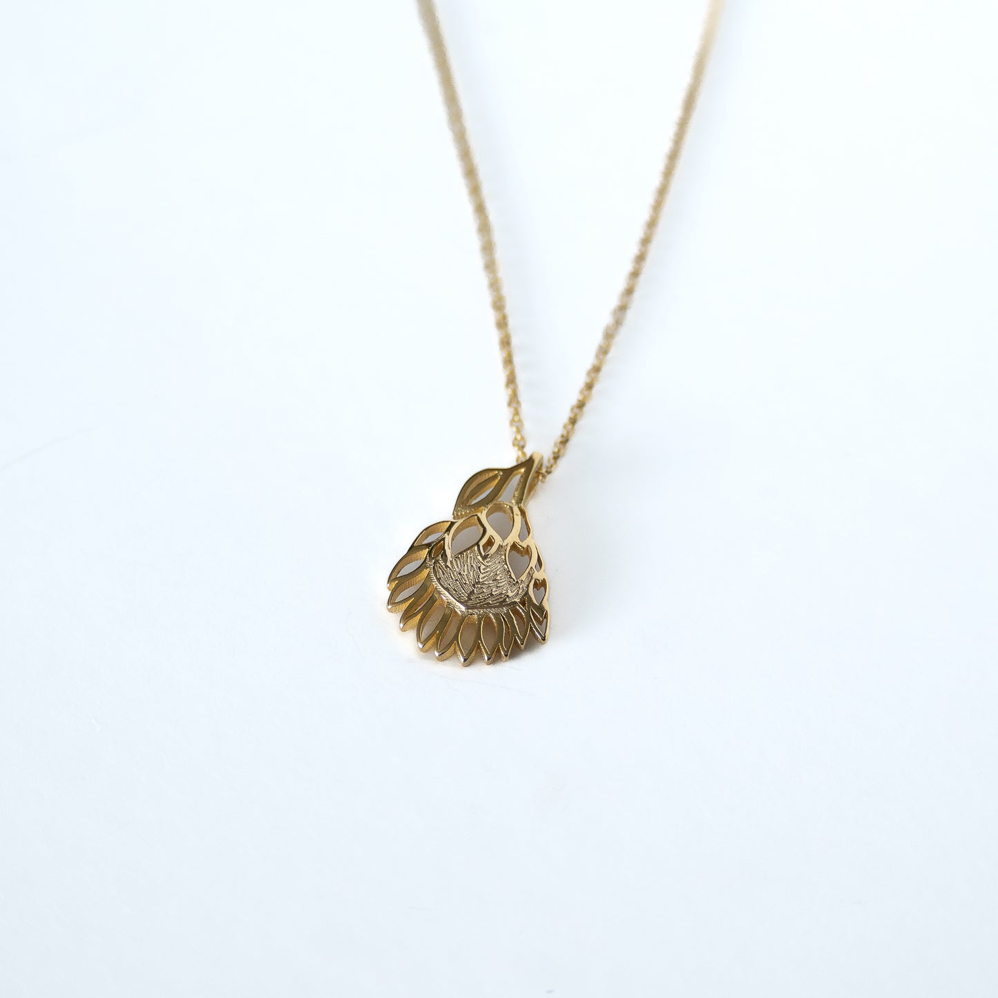 Geo Protea necklace in gold or silver