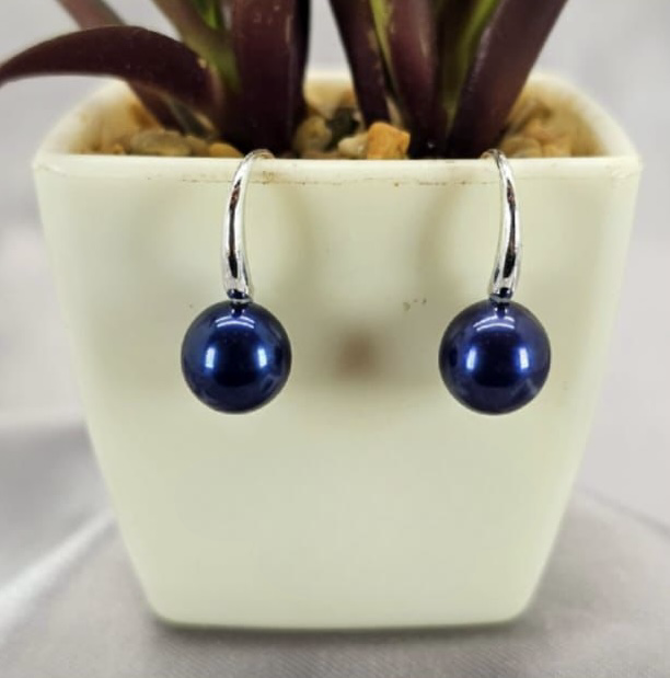 Blue Freshwater Pearl Drop Earrings