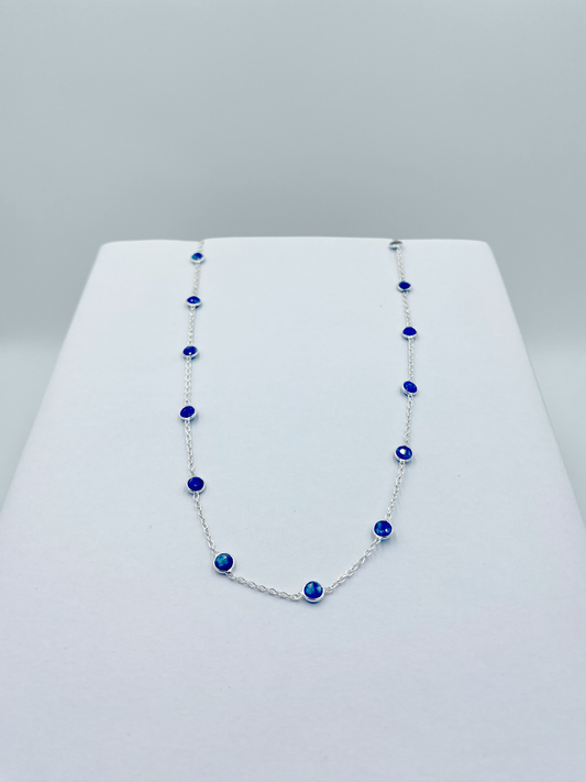 Stunning Blue Sapphire semi Precious stone necklace