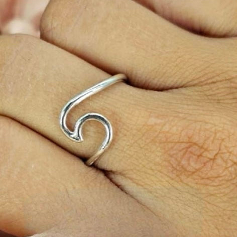 Sterling Silver Single Wave Ring