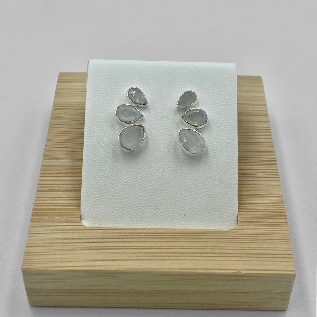 Moonstone trio earrings