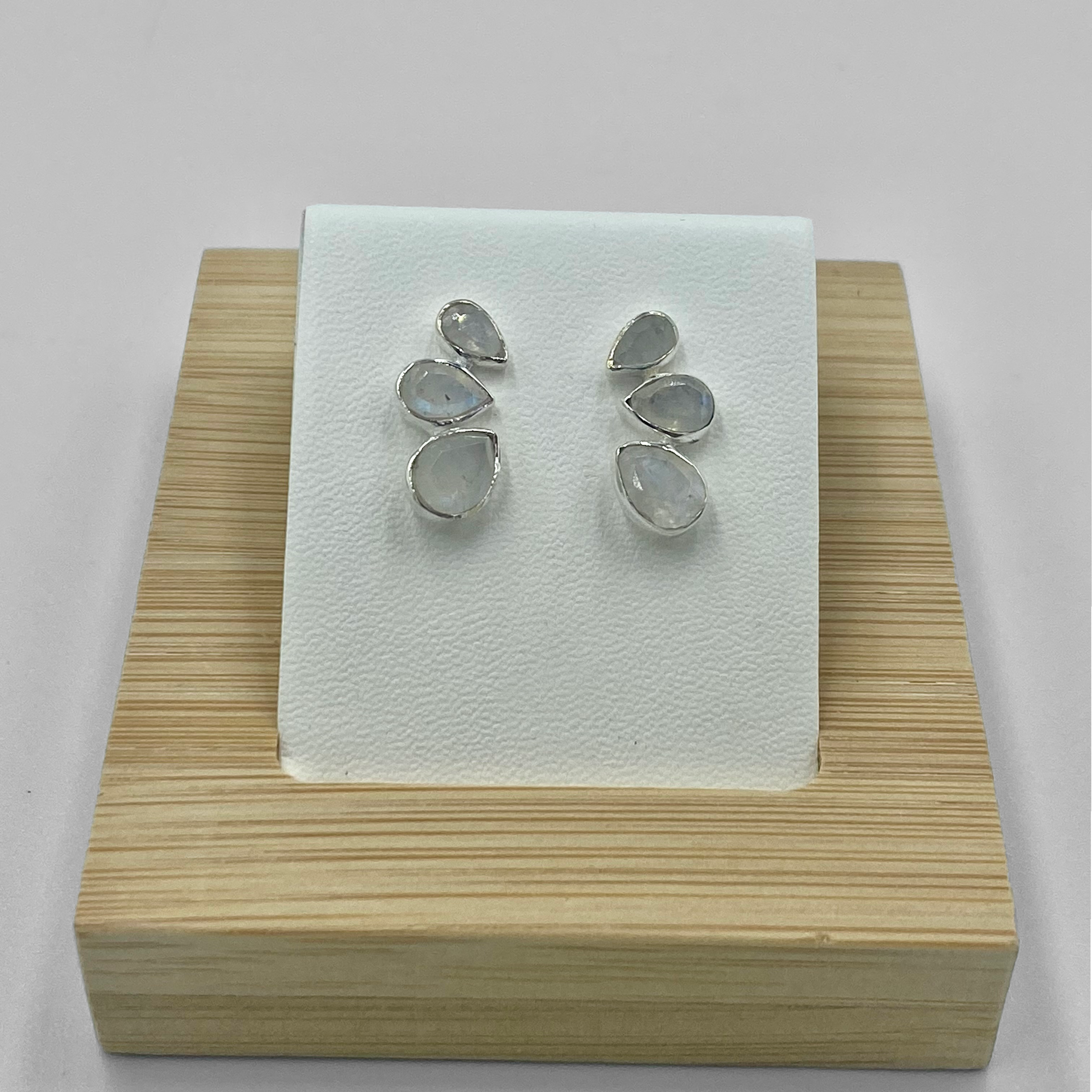 Moonstone trio earrings