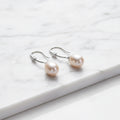 Large Hoops With Cubic Detail And Freshwater Pearls On End - Terciany 