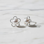 Pearl Flower Stud Earrings