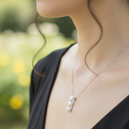 Necklace With Three Vertical Pearls - Terciany 