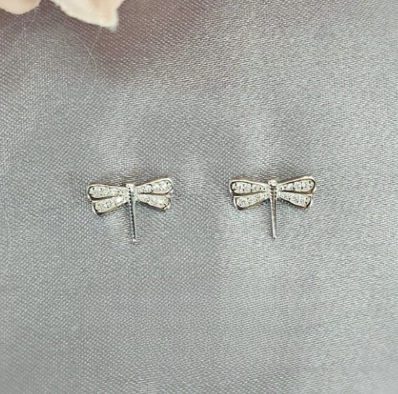 Pretty Bling dragonfly cubic studs