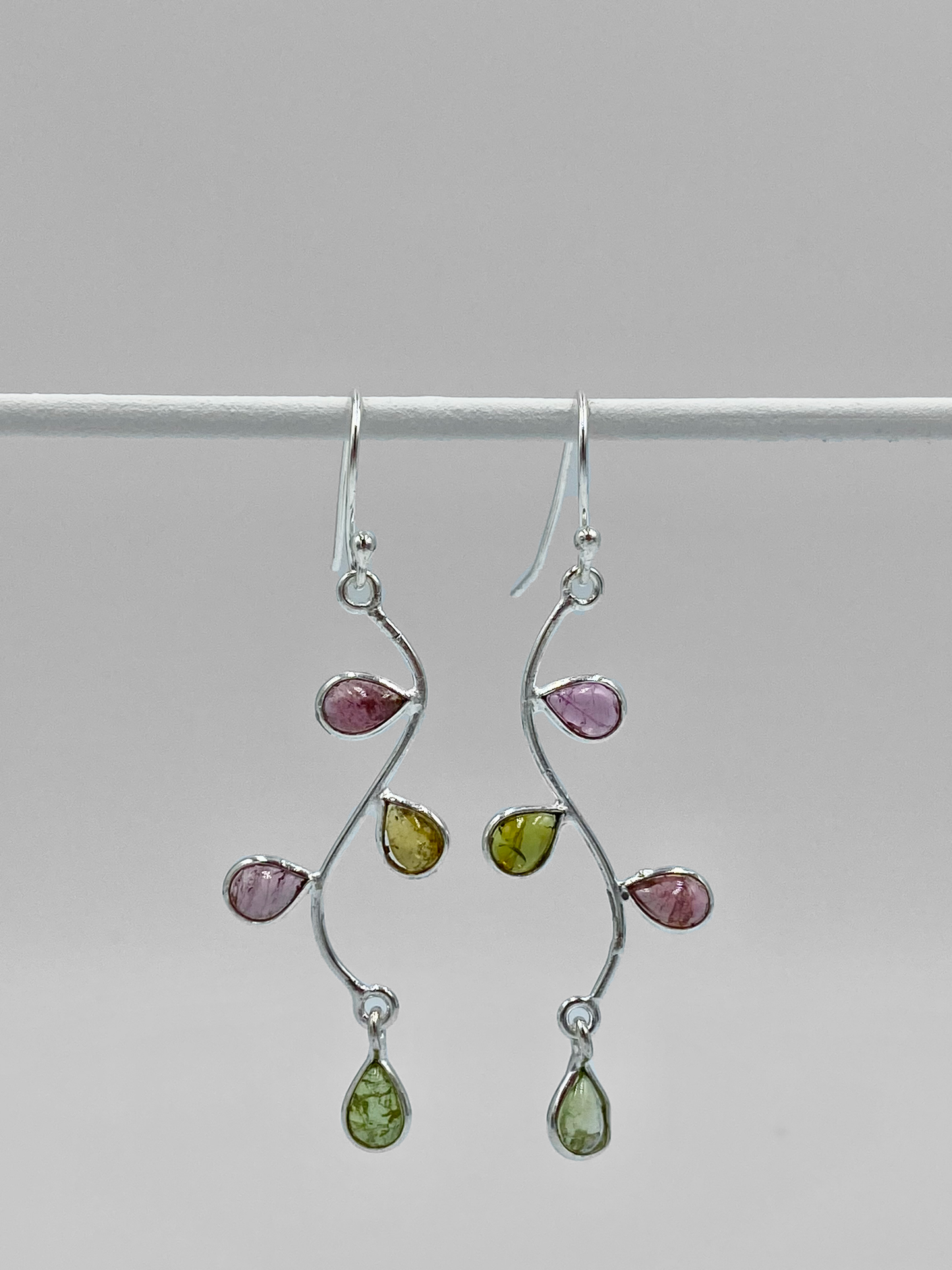 Tourmaline tree drop earrings