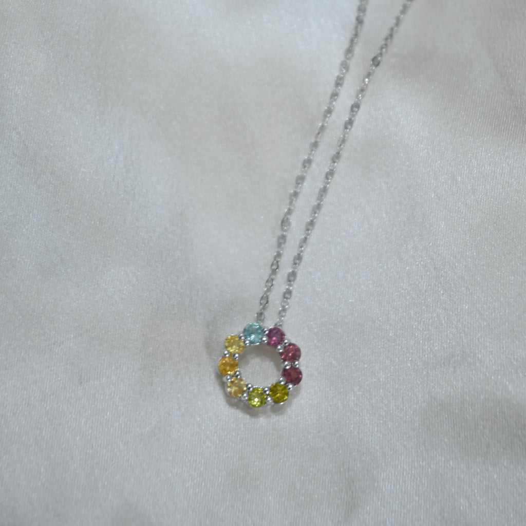 Tourmaline semi precious stone necklace