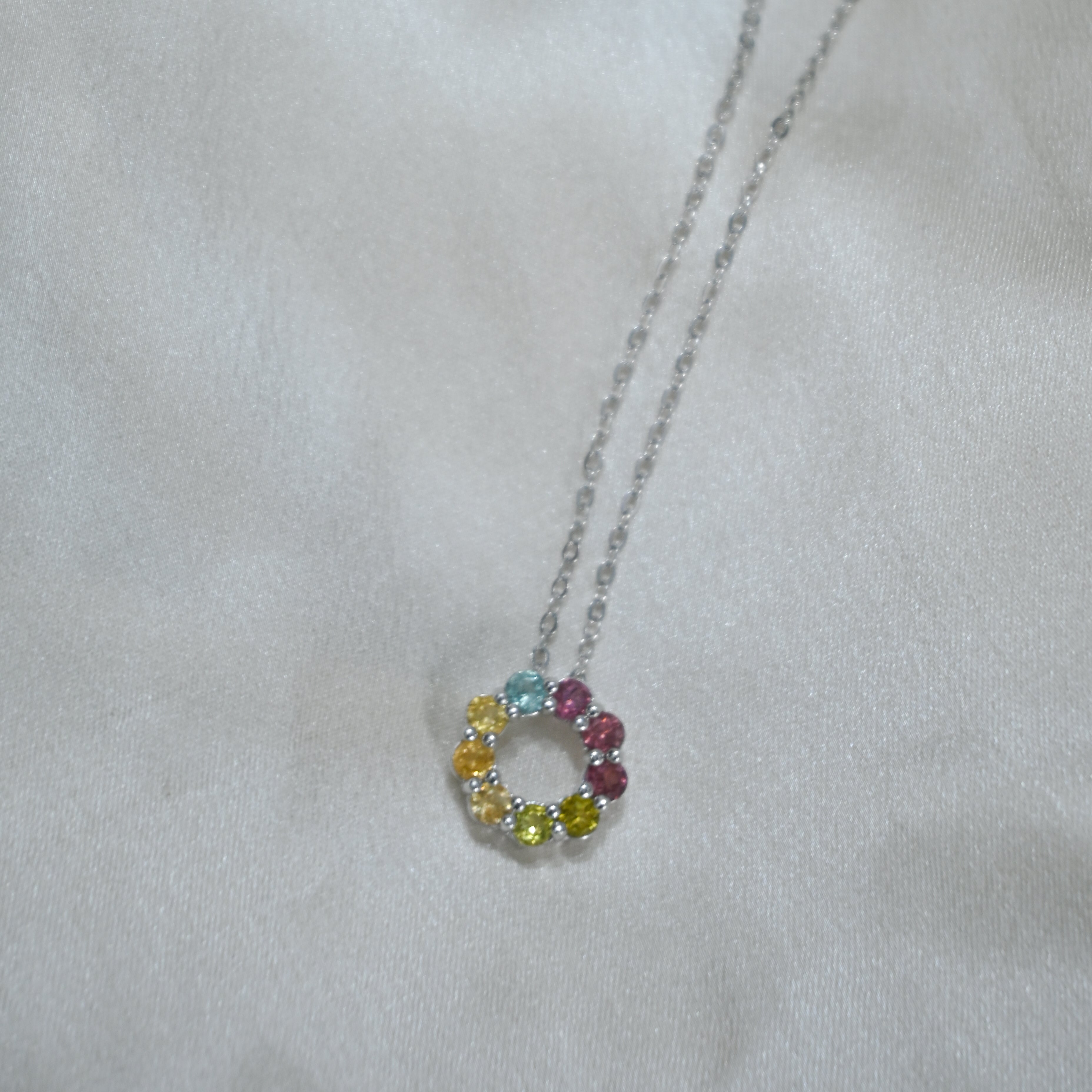 Tourmaline semi precious stone necklace