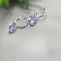 Purple 10mm Cubic Zirconia Stone On Pretty Woman Earrings - Terciany 