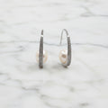 Pave pearl hoop earrings