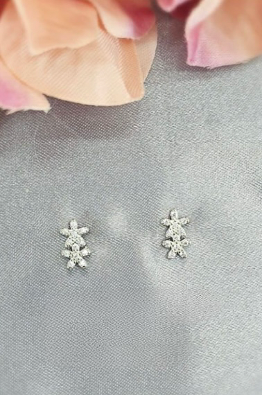 Double flower studs