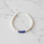 Freshwater Pearl Bracelet With Evil Eye Inserts - Terciany 