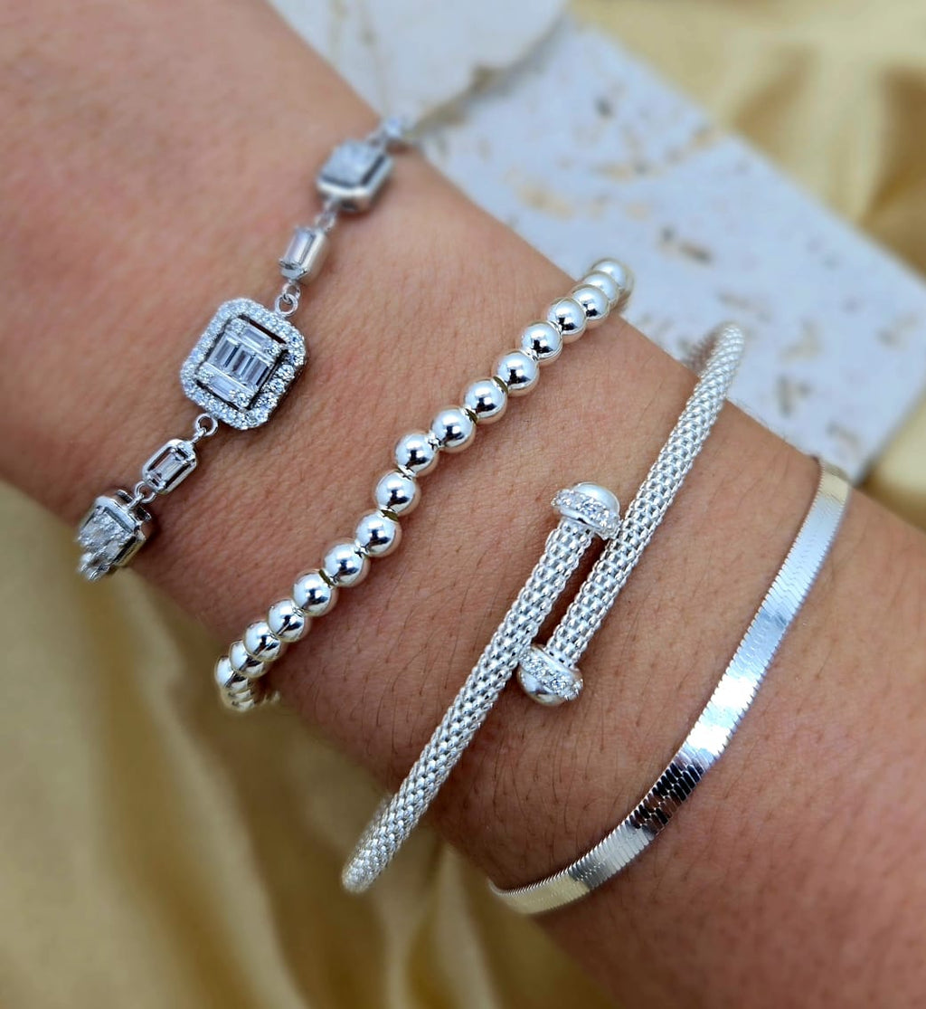3Mm Sterling Silver Soft Herringbone Bracelet