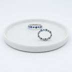 Round Blue Cubic Zirconia Stacking Ring - Terciany 