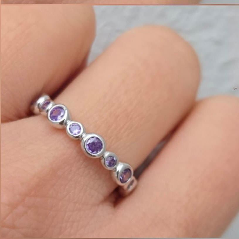 Purple Cubic Zirconia Eternity Ring
