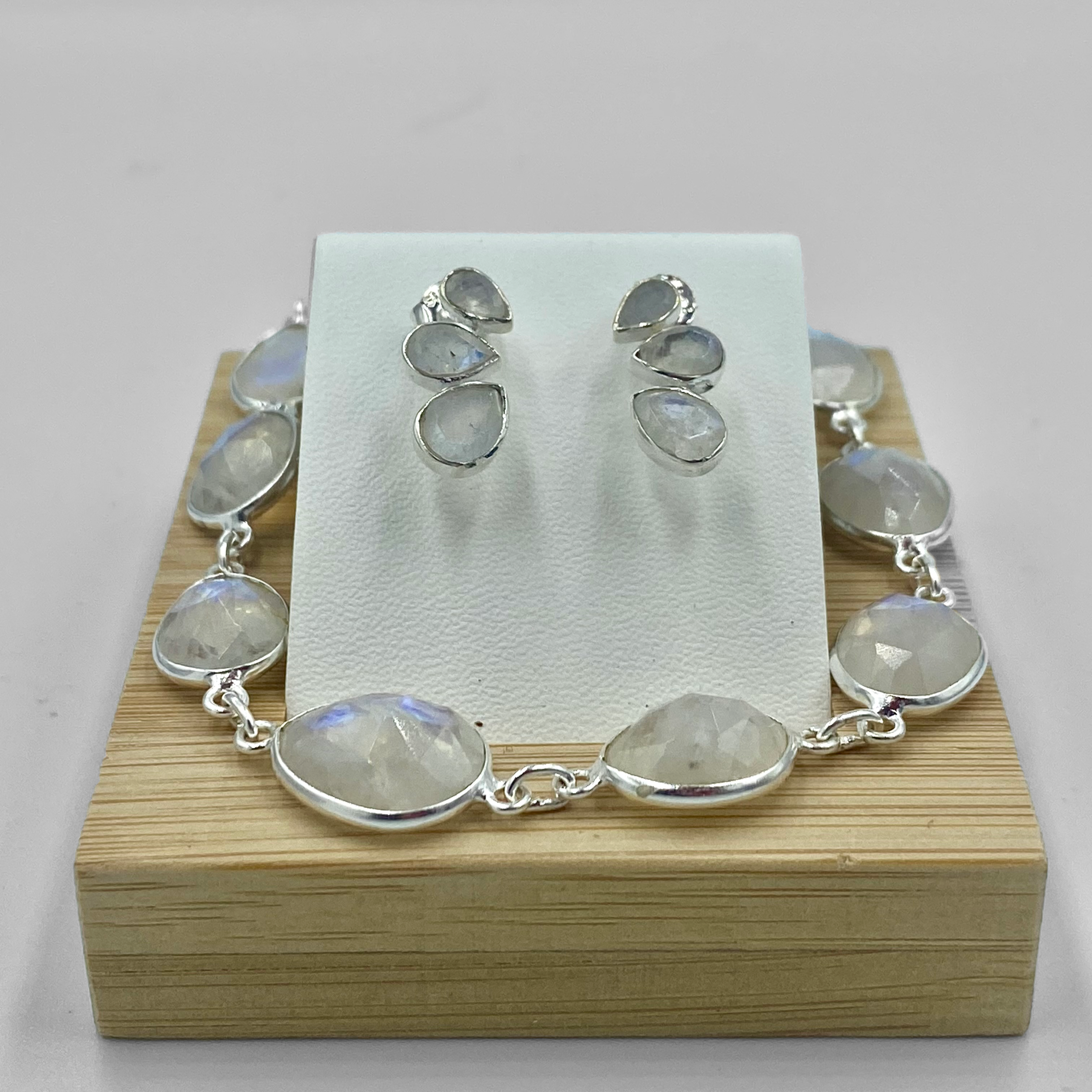 Moonstone trio earrings