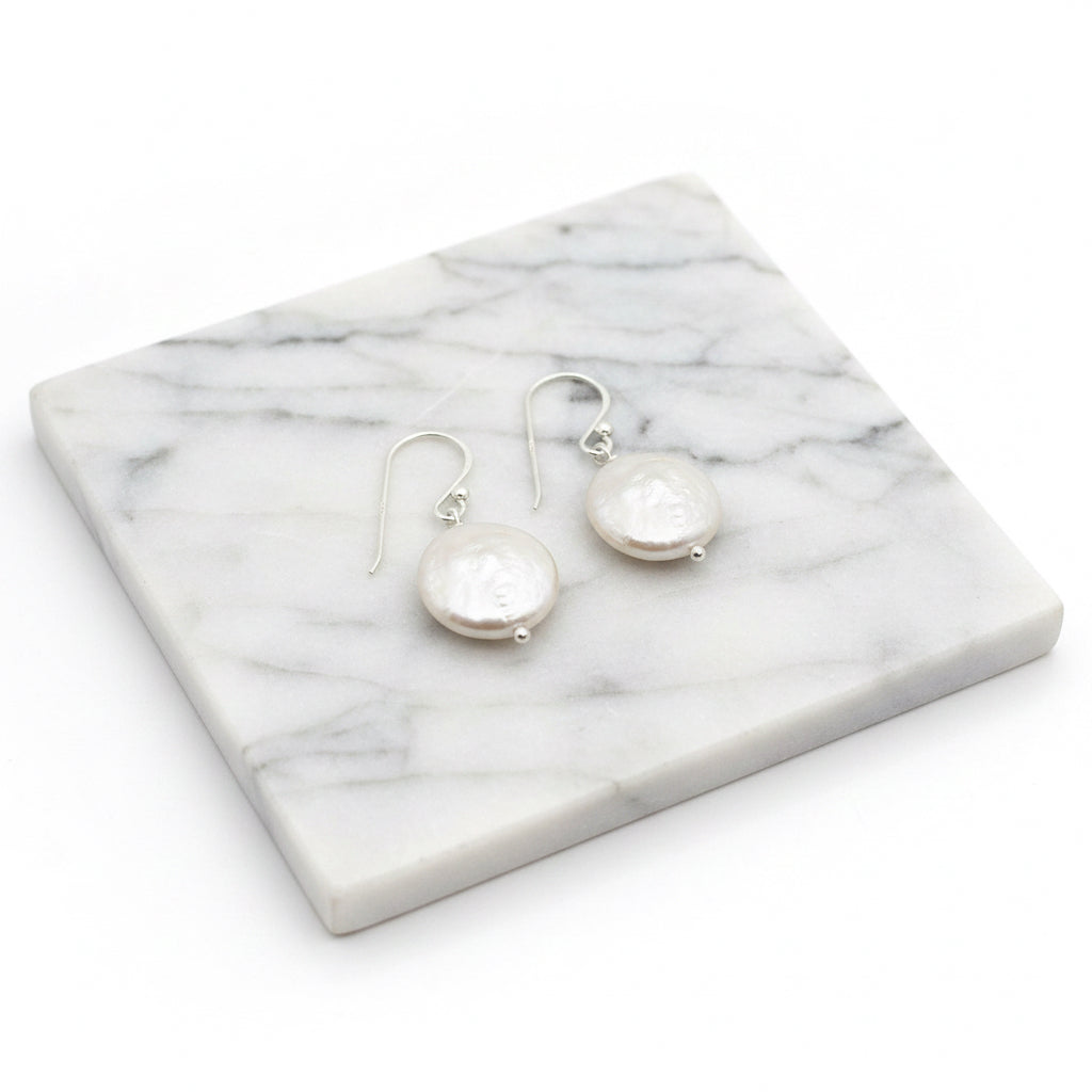 Coin Pearl Drop Earring - Terciany 
