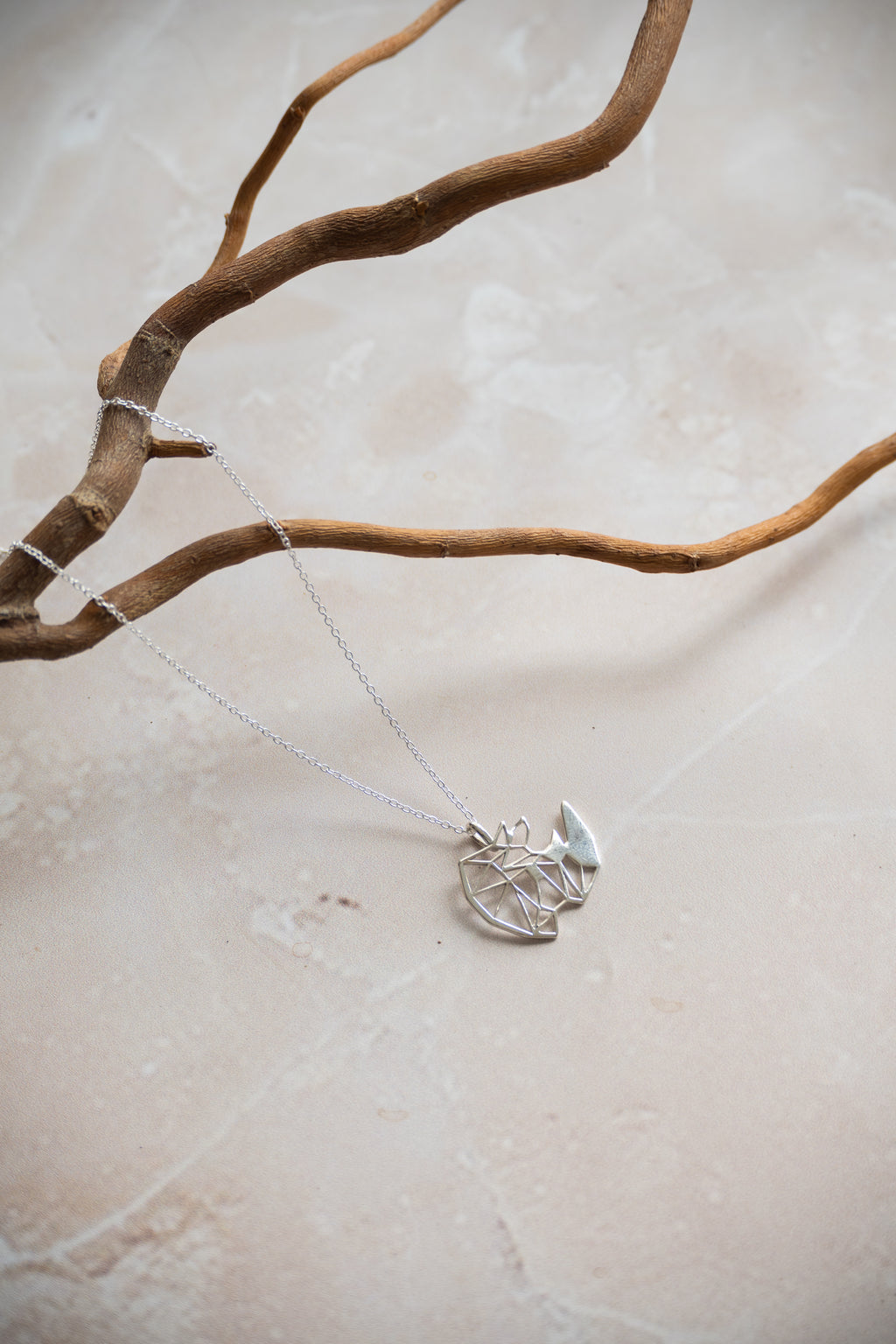 Geo Rhino Necklace Available In Sterling Silver Or Gold