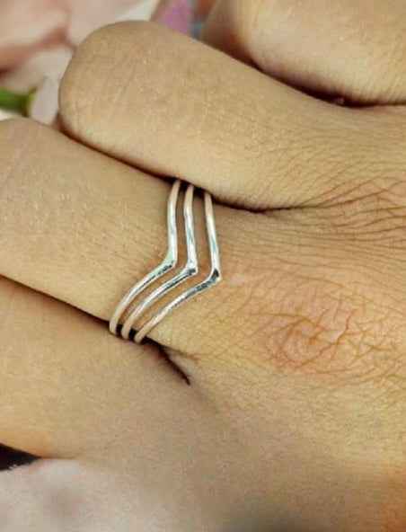 Sterling silver trippel wishbone ring