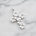 Silver Flower Cross pendant