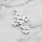 Silver Flower Cross pendant