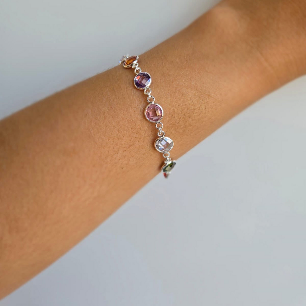 Soft Coloured Cubic Zirconia Bracelet