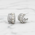 Beautiful 17mm Hoops With Cubic Zirconia And Freshwater Pearl Detail - Terciany 