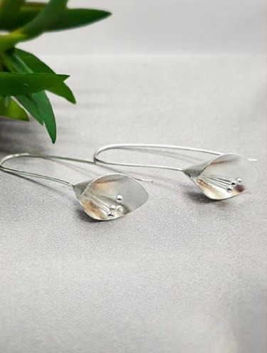 Silver Tulip Earrings