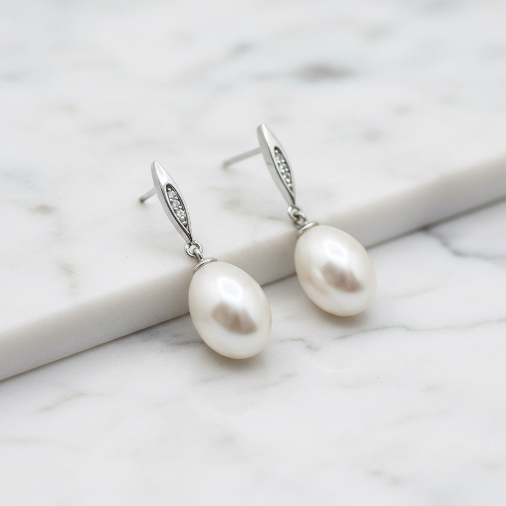 Drop Pearl Earrings - Terciany 