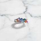 Stacks Of Rainbow Baguette Stones Ring