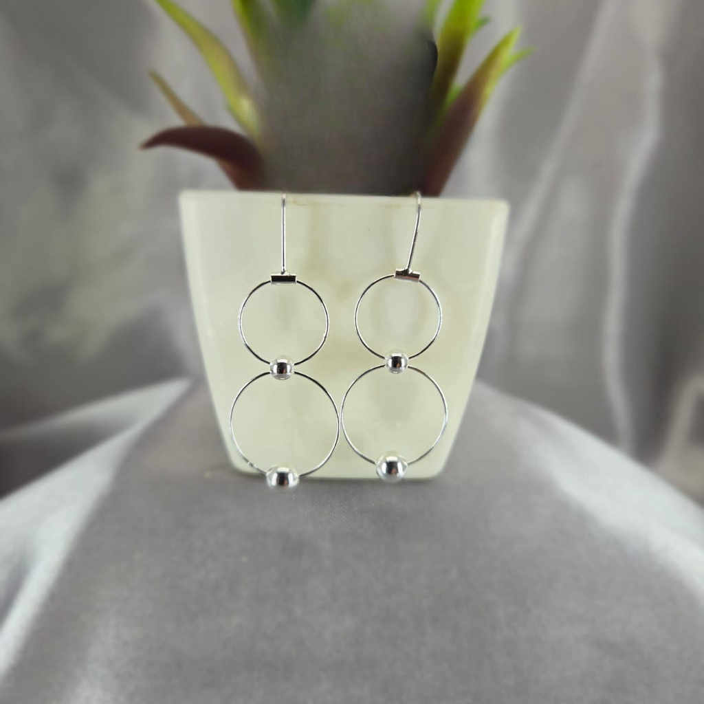 Double Circle Drop Earrings