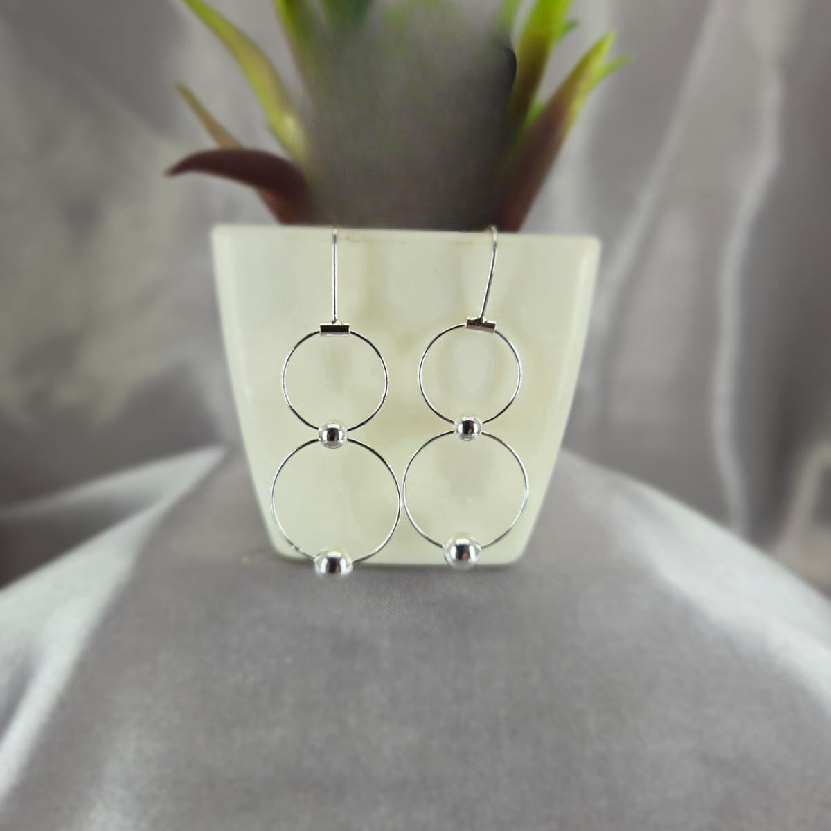 Double Circle Drop Earrings