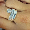 Double Band Ring With Cubic zirconia on one side - Terciany 