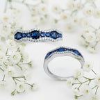 Blue And White Band Ring - Terciany 