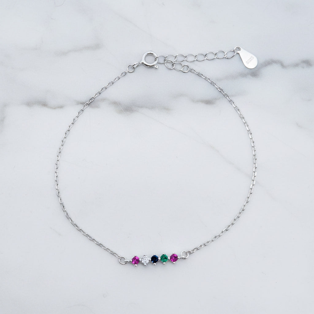 Bracelet With Rainbow Coloured Cubic Zirconia Detail