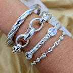 Thick Sterling Silver Rope Bangle - Terciany 
