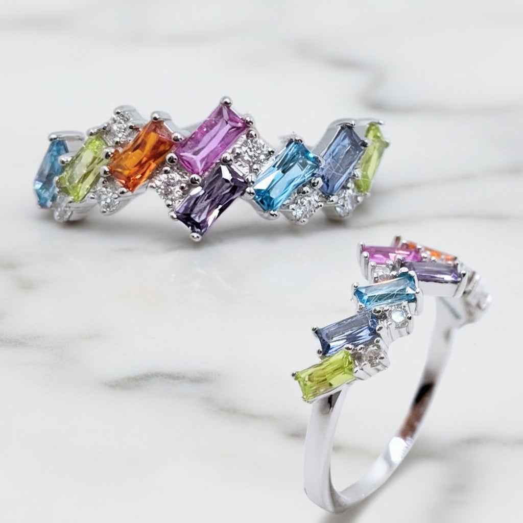 Baguette Rainbow Ring - Terciany 