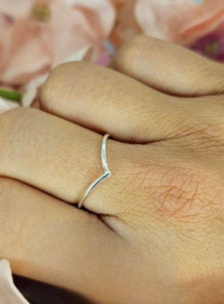 Sterling silver single wishbone ring