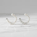 Sterling Silver Hoops With Lots Of 5 mm Freshwater Pearls - Terciany 