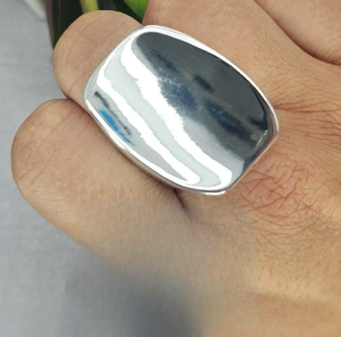Sterling Silver Statement Rectangular Ring